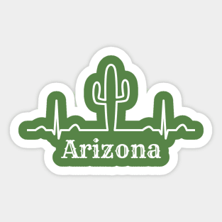 Arizona - Saguaro Cacti - Heartbeat Sticker